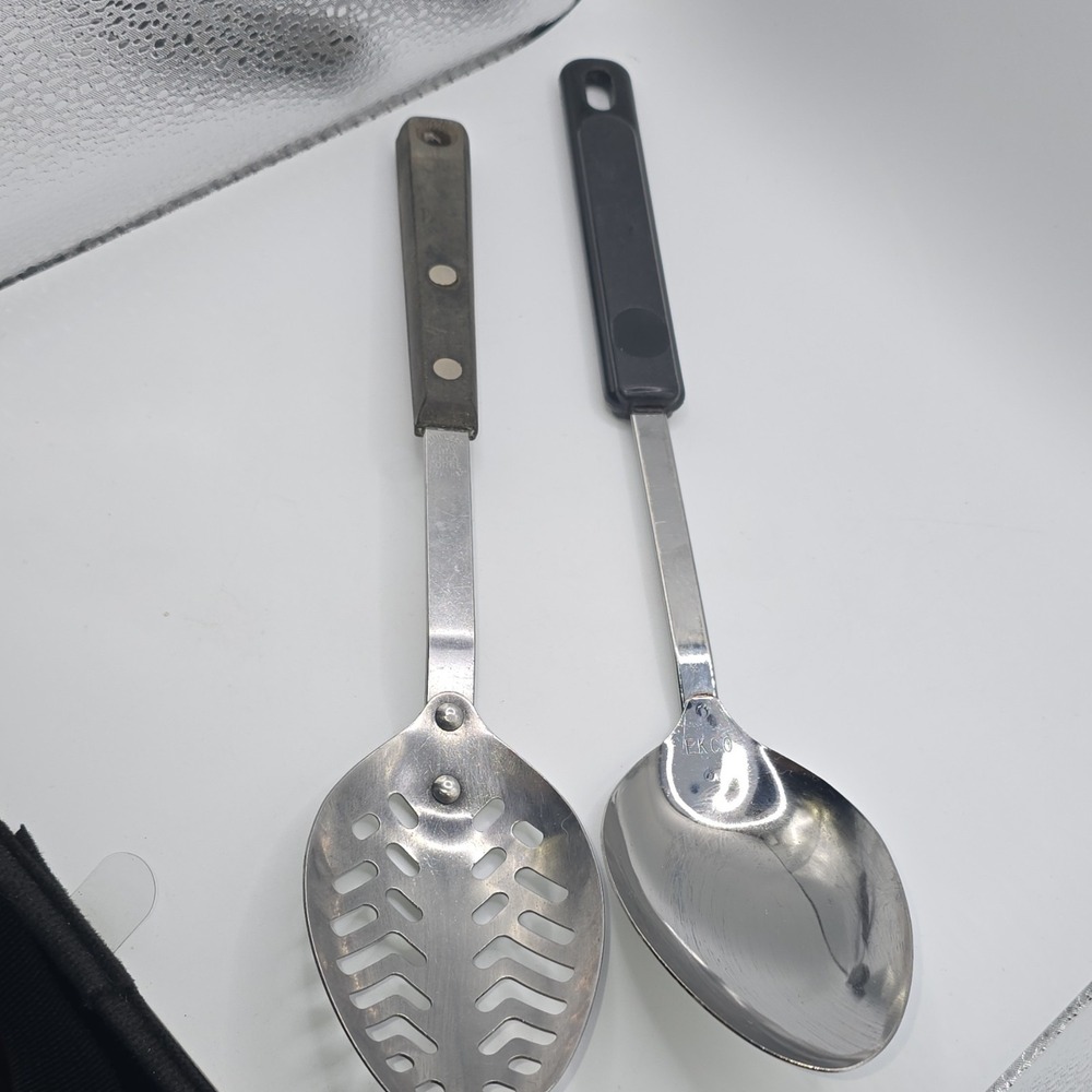 EKCO Stainless Steel Slotted Serving Spoon & Serving Spoon‎ Set Dishwasher Safe